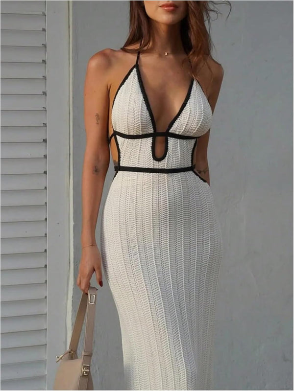 Elegant Boho Halter Maxi Dress